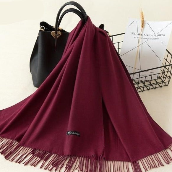 Kasjmieren winterash shawl - luxe dameswrap - Bakkermode.nl