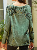 Dames casual bloemenprint blouse - lange mouwen, relaxed fit voor veelzijdige styling