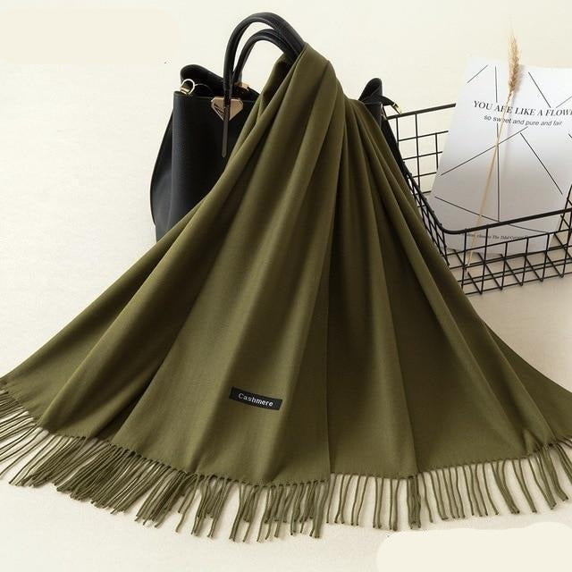 Kasjmieren winterash shawl - luxe dameswrap - Bakkermode.nl