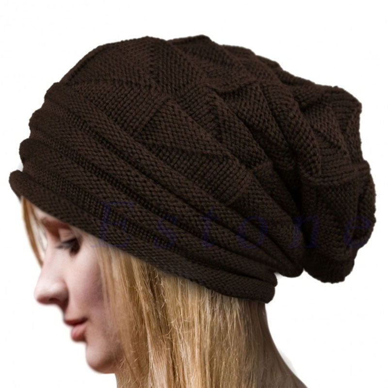 Gebreide slouch beanie - trendy winterhoed voor dames