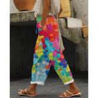 Dames casual broeken met unieke bloemprint - luchtige loungewear voor dagelijks gebruik