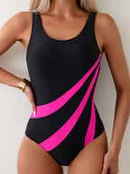 Badmode - elegante dames eendelig met contrastdetails