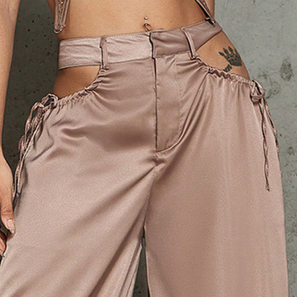 Brede pijpenbroek - stijlvolle satijnen damesbroek