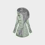 Dames pufferjas - stijlvolle lange gewatteerde jas met oversized capuchon