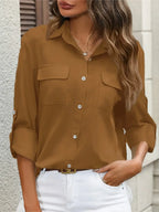 Damesblouse lichte button-up casual - veelzijdige everyday stijl voor vrouwen