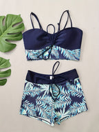 2-delige dames bikini set - trendy crop top en boyshorts