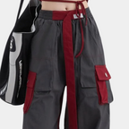 Cargo broeken - grijze pantalon voor dames met functionele zakken