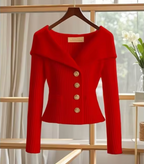 Dames ribbeltrui met knopen – gezellige kantoor- en casual stijl voor veelzijdig combineren