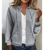 Textured zip-up hoodie - stijlvolle casual jacket voor vrouwen