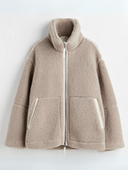 Fleece zip-up jacket - gezellige oversized fleece jas voor vrouwen