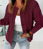 Gebreide cardigan - elegante damesknop-up trui