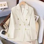 Dames dubbelzijdige blazer met gouden accenten - tailored jasje voor dames