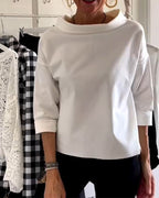 Dames casual blouse met driekwartmouwen – elegante everyday look in ademend materiaal voor op kantoor of in het weekend