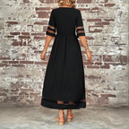 Maxi jurk - elegante zomeroutfit voor dames met doorschijnende details