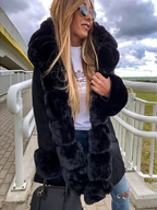 Dames winterjas - chique parka met luxe nepbont