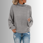 Gebreid trui - elegante hoge hals pullover voor dames
