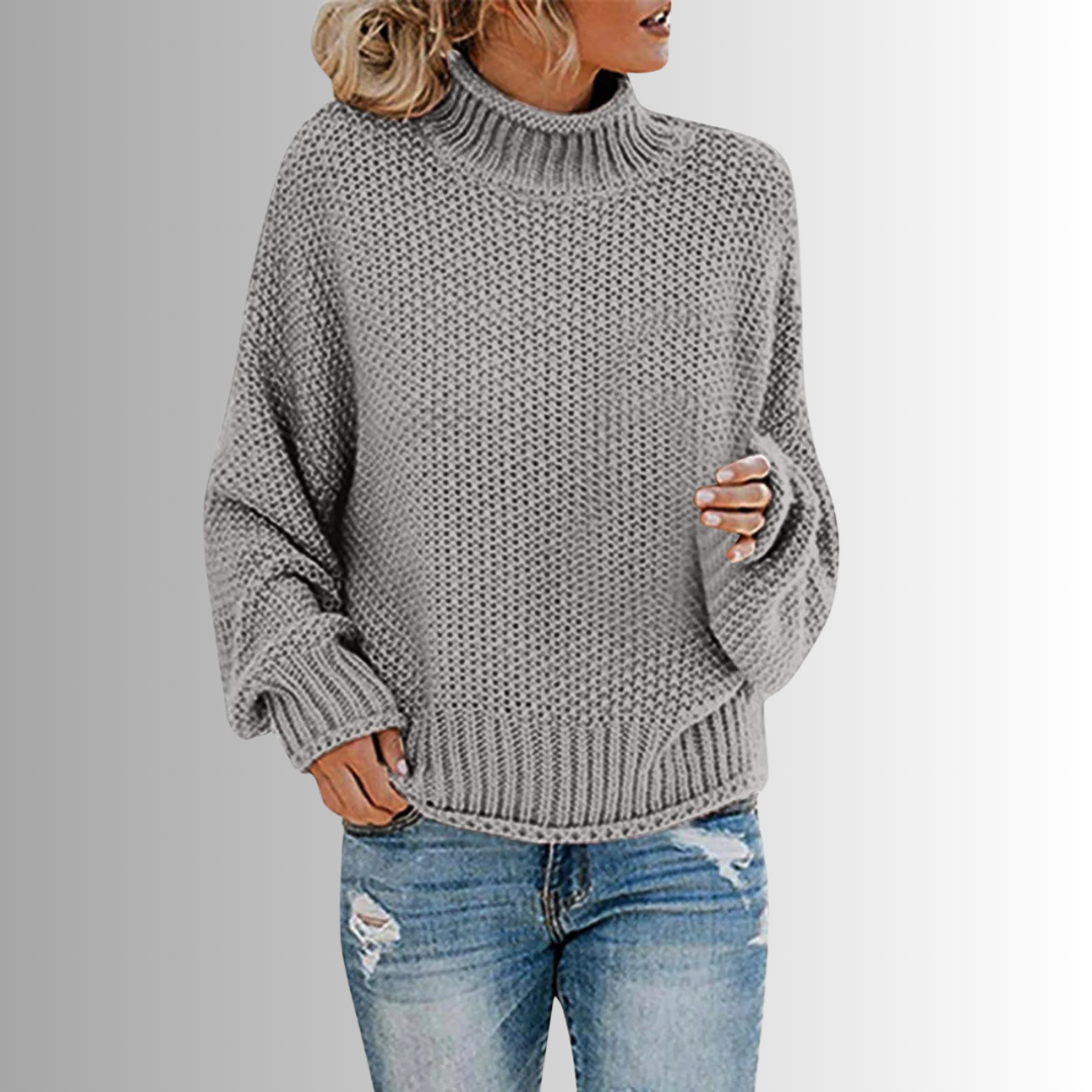 Gebreid trui - elegante hoge hals pullover voor dames