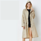 Waterdichte regenjas - lange damesjacket met capuchon