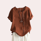 Dames casual blouse - luchtige zomer top met stijlvolle knoopdetails