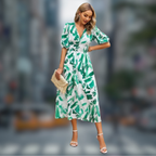 Maxi jurk - stijlvolle damesjurk met print