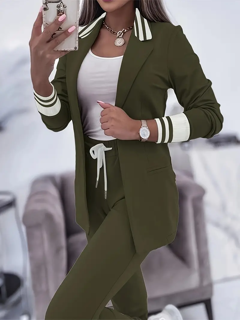 2-delige tailored loungewear set - stijlvolle dames blazer en broek