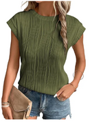 Chique geplooide top - elegante damesblouse