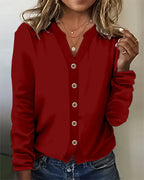 Dames casual button-up blouse van katoen - trendy look voor elke gelegenheid