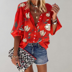 Damesbloes met bloemenprint - lichte zomerblouse met relaxed fit