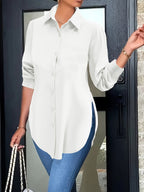 Dames casual blouse - verfijnde button-up top voor dagelijkse elegantie