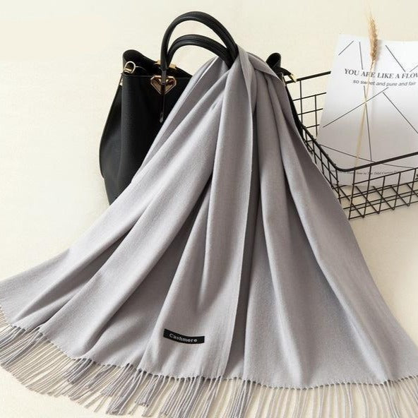 Kasjmieren winterash shawl - luxe dameswrap - Bakkermode.nl