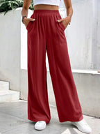Dames wijde pantalon - luchtige casual elegantie met pockets