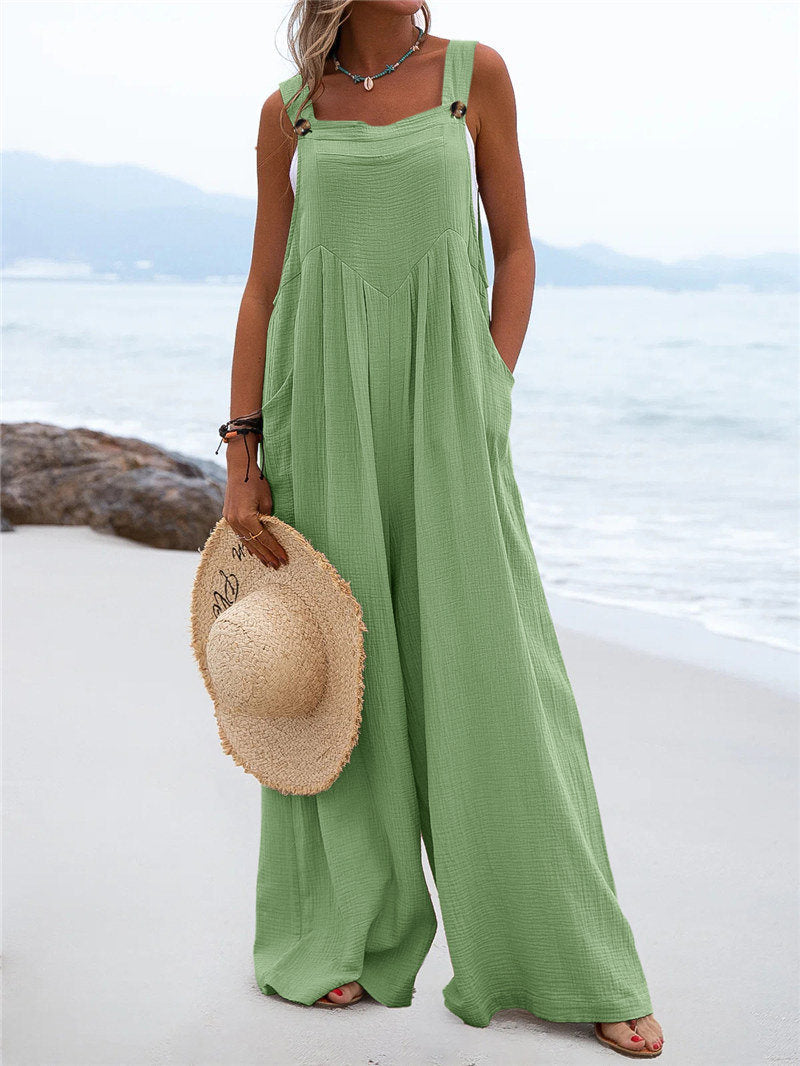 Dames lichte overall relaxed fit strandmode - stijlvolle zomer jumpsuit voor casual uitjes