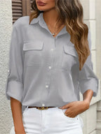 Damesblouse lichte button-up casual - veelzijdige everyday stijl voor vrouwen