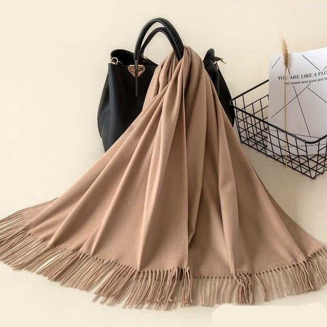 Kasjmieren winterash shawl - luxe dameswrap - Bakkermode.nl