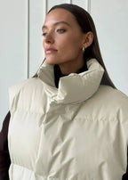 Gewatteerde katoenen vest - stijlvolle dames mouwloze buitenkleding