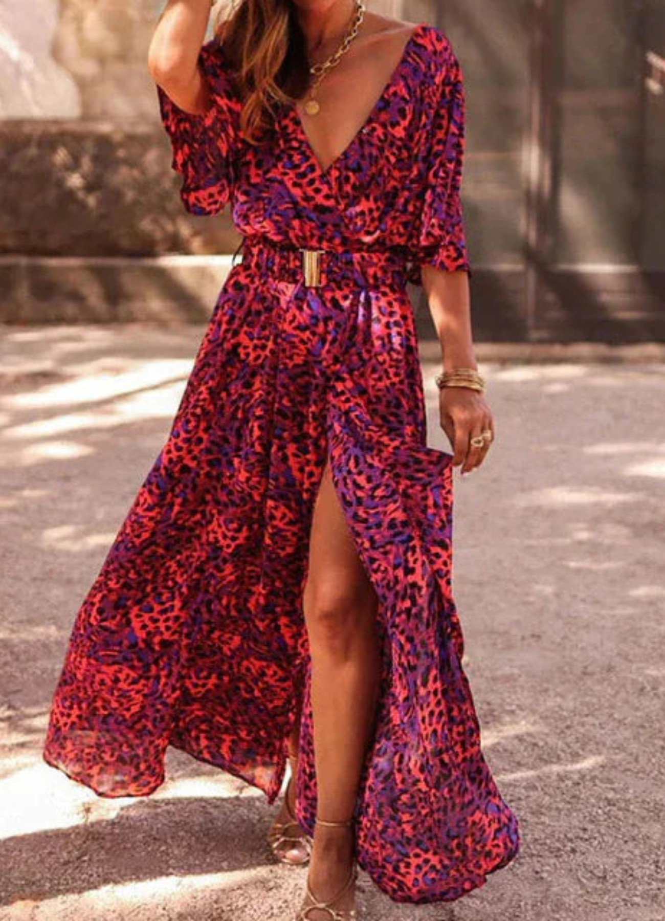 Maxi jurk - elegante avondjurk met zijsplit