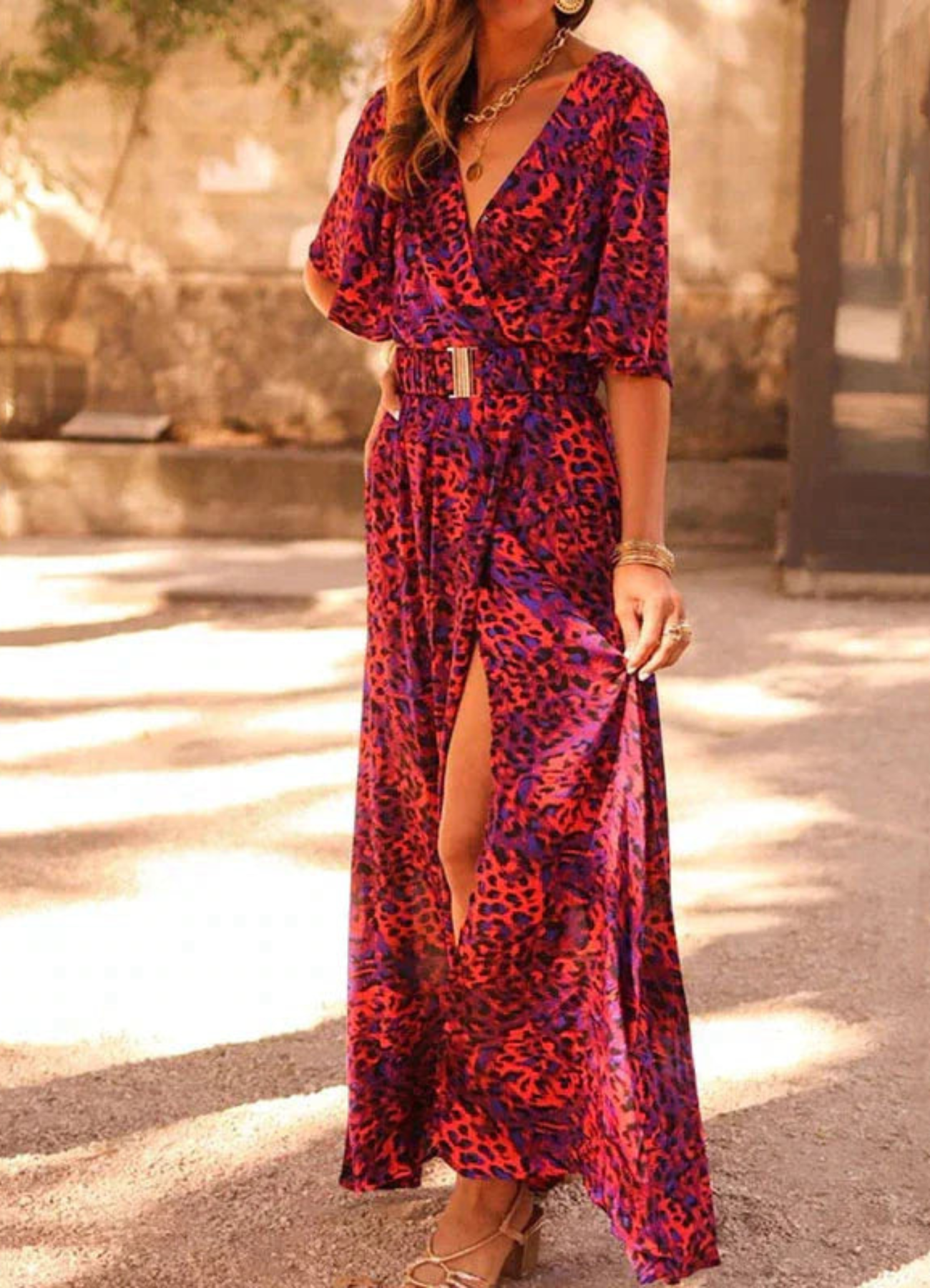 Maxi jurk - elegante avondjurk met zijsplit