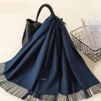 Kasjmieren winterash shawl - luxe dameswrap - Bakkermode.nl