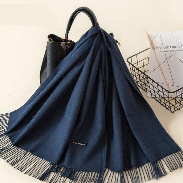 Kasjmieren winterash shawl - luxe dameswrap - Bakkermode.nl