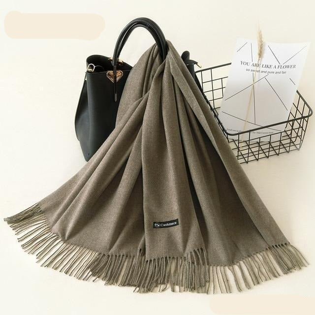 Kasjmieren winterash shawl - luxe dameswrap - Bakkermode.nl