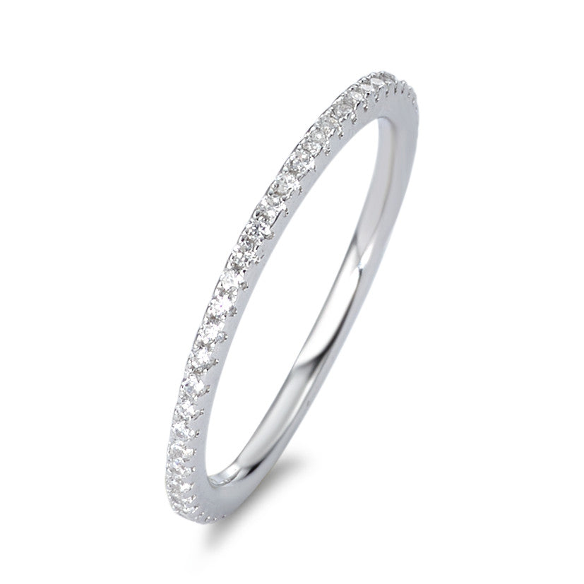 Diamanten trouwring - elegante zilveren eeuwigdurende band voor dames