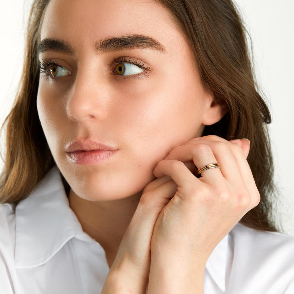 Roze gouden ring - verfijnde slanke damesring