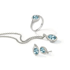 Sterling zilveren ring met blauwe topaas - dames ring met edelsteen