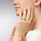 Sterling zilveren ring met blauwe topaas - dames ring met edelsteen