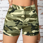 Hoge taille camouflage shorts - trendy casual zomer shorts voor dames