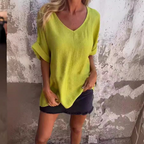 Vrouwen v-hals blouse - luchtige casual top voor de zomer