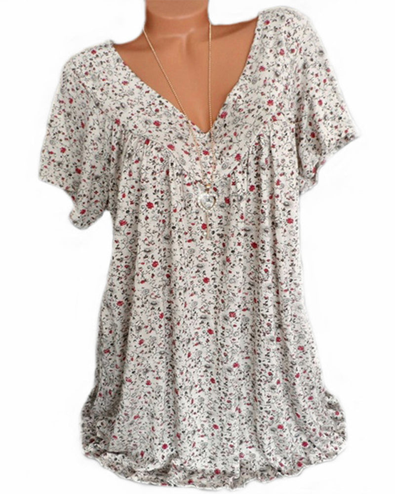 Dames bloemen tuniek top - lichtgewicht casual blouse voor iedere dag
