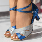 Dames sandalen met een chique strappy ontwerp - verstelbare avond schoenen voor dansen