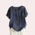 Dames casual blouse - luchtige zomer top met stijlvolle knoopdetails