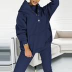Dames loungewear set - gezellige hoodie en leggings van zachte stof voor relaxed thuisgebruik